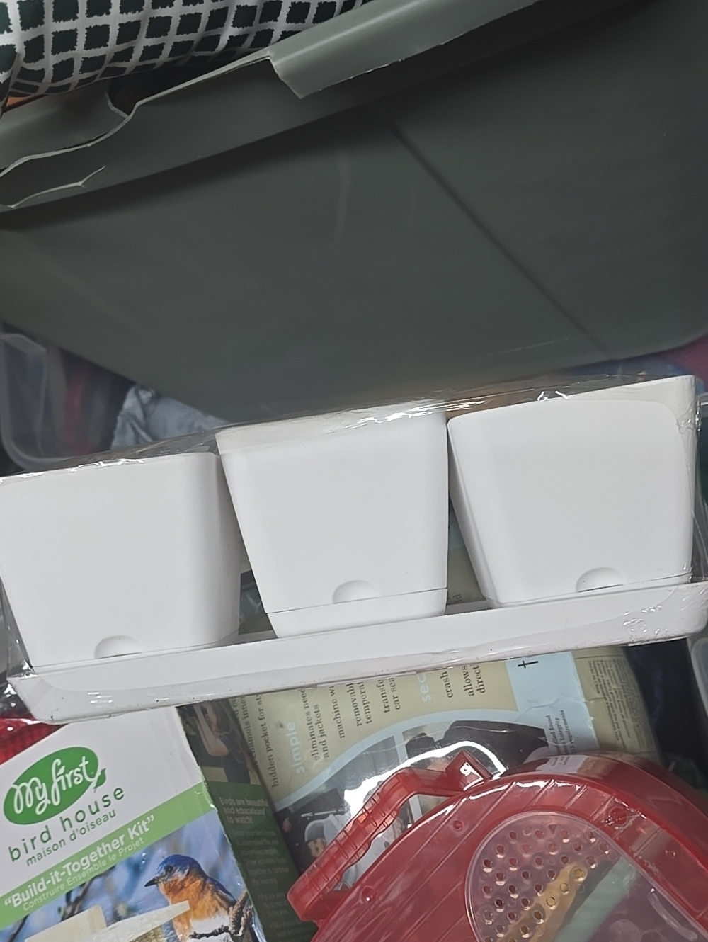 ❤️10/$30 New Small White 3-Piece Planter Set with Tray Kitchen Herb Planters